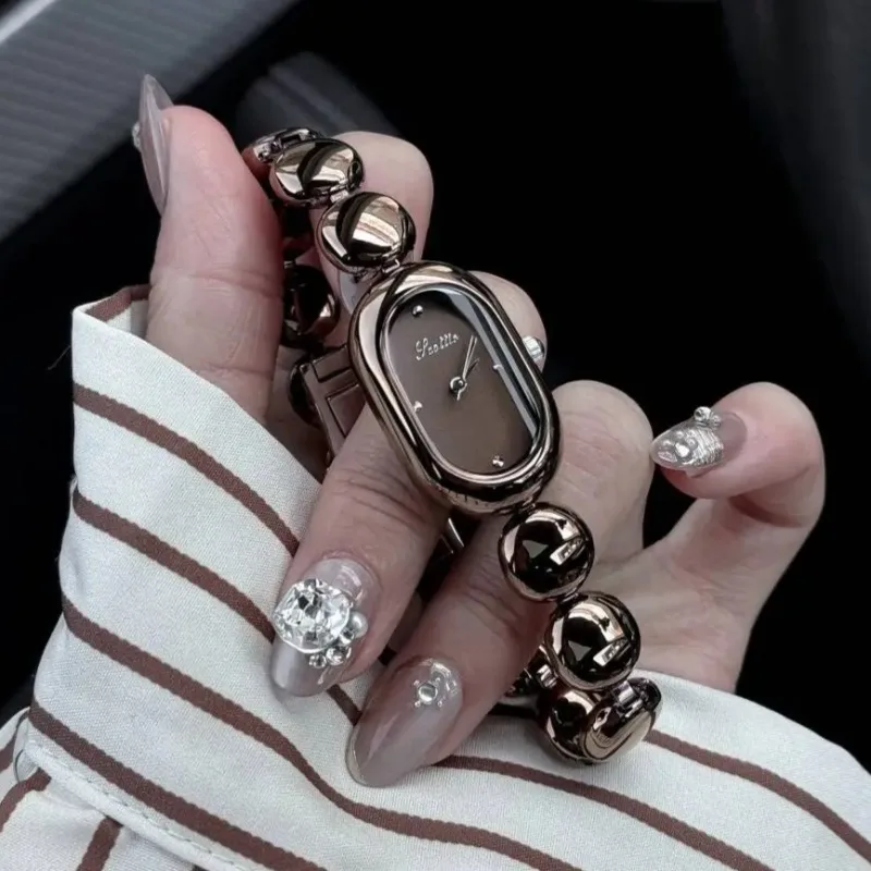 

Новые винтажные женские часы, модный золотой браслет с маленьким циферблатом, женские часы, роскошные брендовые кварцевые наручные часы