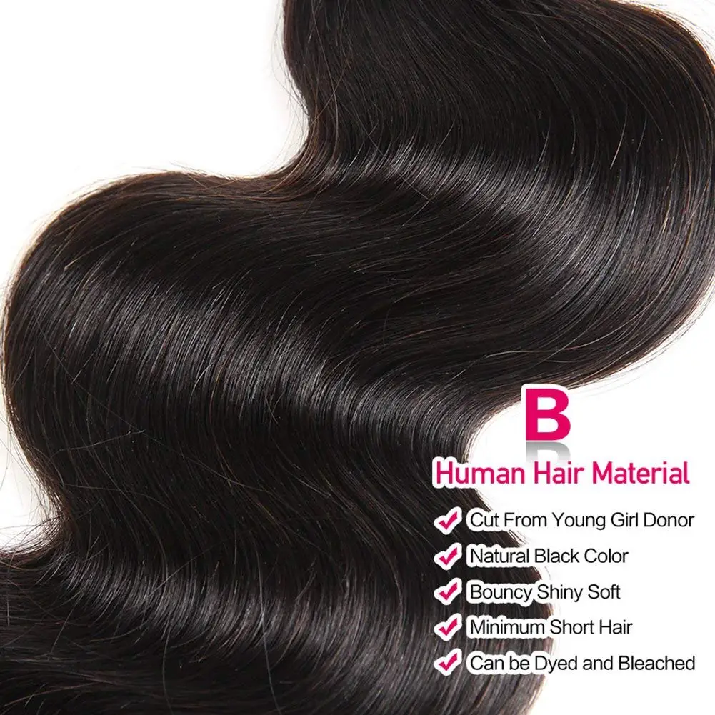 Body Wave มนุษย์ผมบราซิลทอผมสานสีดํา 3 4 ธรรมชาติ 30 40 นิ้ว Bundle Hair Extensions