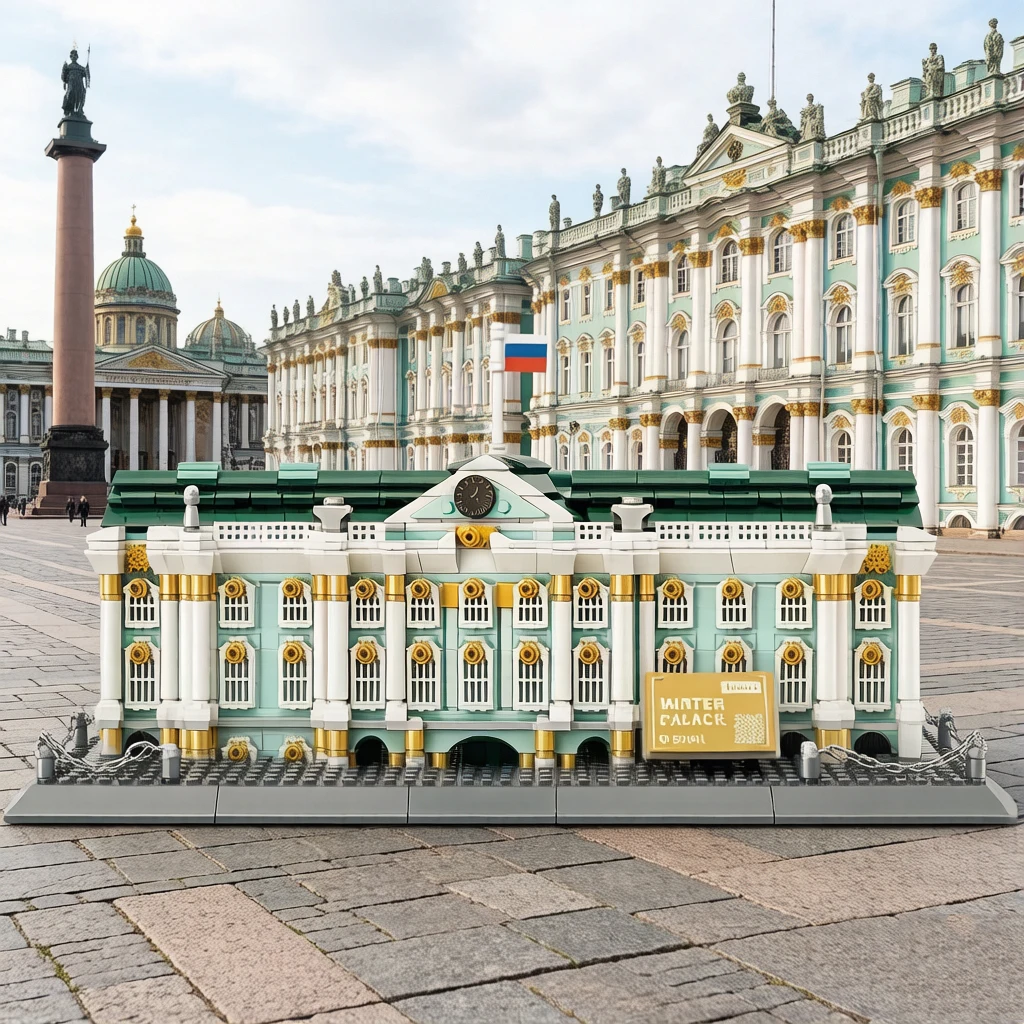 Creative Russia Saint Petersburg Architecture Construction Building Block Winter Palace Brick Educational Toy Model Set For Gift