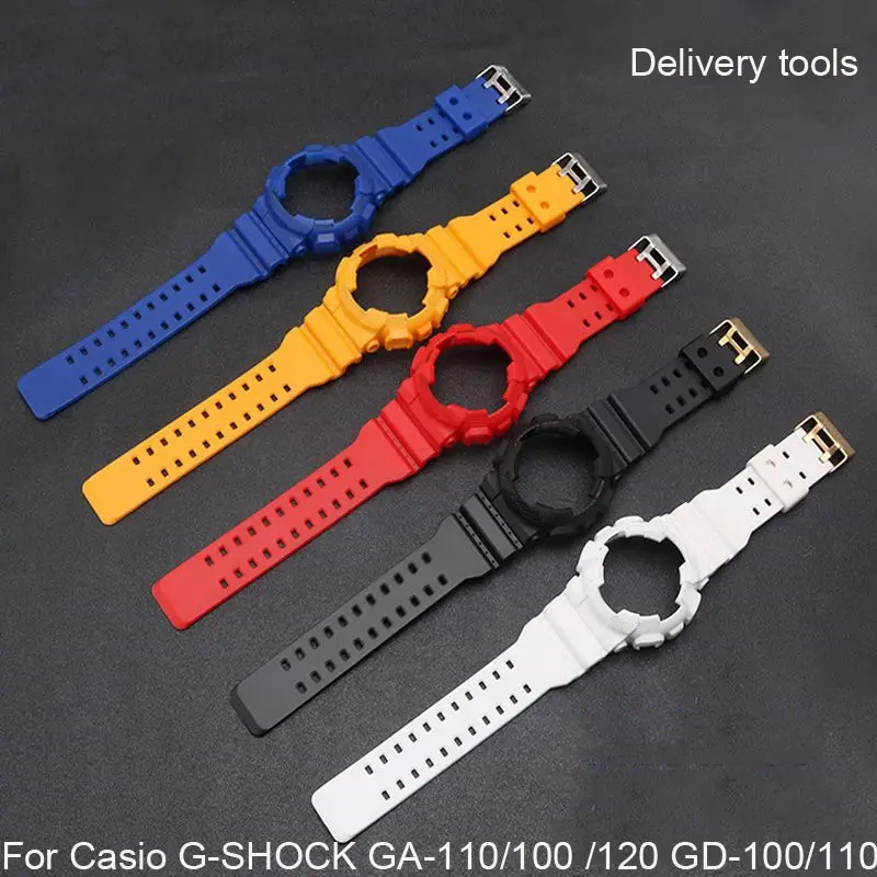 For Casioak GA-110 GA100 GD-120 Silicone Band High Quality Rubber Watchband with Watch Case Rubber Watch Strap Watch Serise