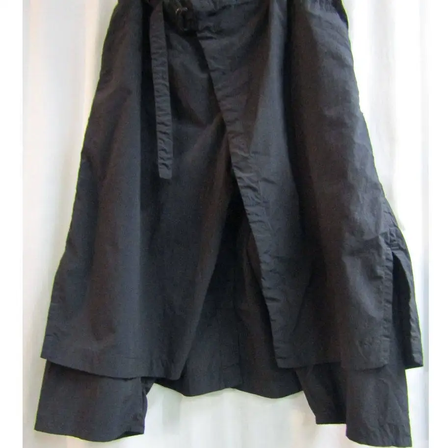 TOP-YAMAMOTO ® retro style black loose double-layer elastic waist skirt pants false design wide-leg pants for men