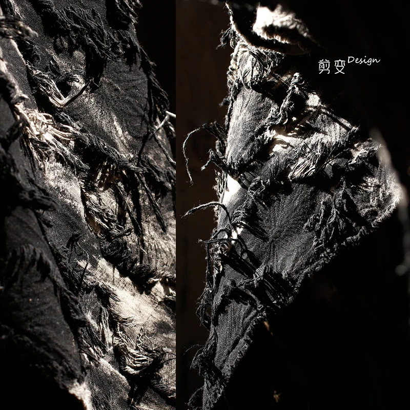 

Tie Dye Темный стиль Ретро жаккардовая ткань с бахромой для юбки ручной работы Дизайнерская одежда Diy Шитье на метр Материал ткани