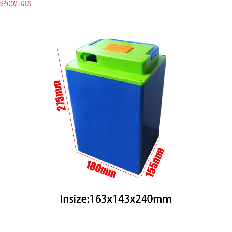 48/60/72V Electric Bicycle Scooter Battery Case Plastic Waterproof Lithium Battery Case 18650/21700/32650 Battery Storage Box