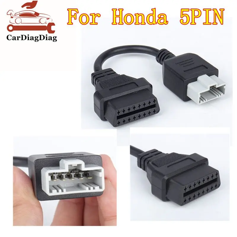 High Quality OBD Adapter For Honda 5Pin Diagnostic Connector For Honda 5 Pin  Car Scanner OBD II Extension Cable