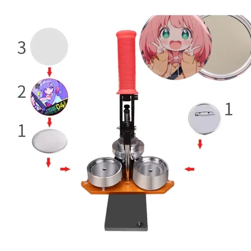 2026 hot sale Good Quality Manual 58mm Button Badge Making Machine Multi-Function Pin Badge Fridge Magnet Photo Magnet Maker