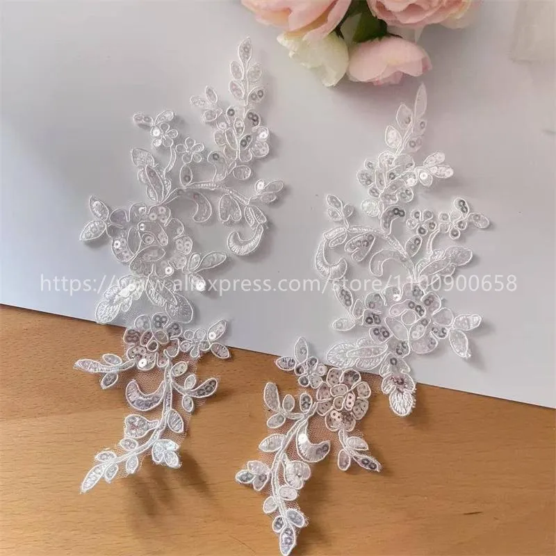 20 Stück. Funkelnde Pailletten Bestickte Spitzenapplikationen, Nähzubehör, DIY Handgemachte Blumen, Dekorative Aufnäher – Detail 17