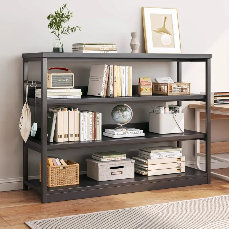 AOLIVIYA Wrought Iron Multi Layer Bookcase Desk Bookshelf Library Cabinet Floor Storage Rack Shelf