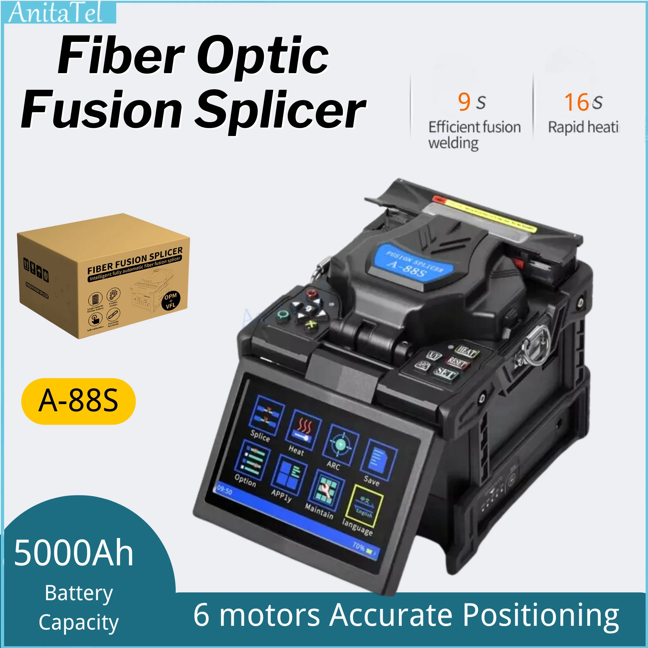 

New A-88S Fusion Splicer Splicing Hin Fiber Optic Tool Set