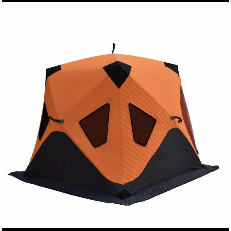 hexagonal ice fishing tent, thickened warm and cold-proof quick-opening tent, winter fishing portable tent