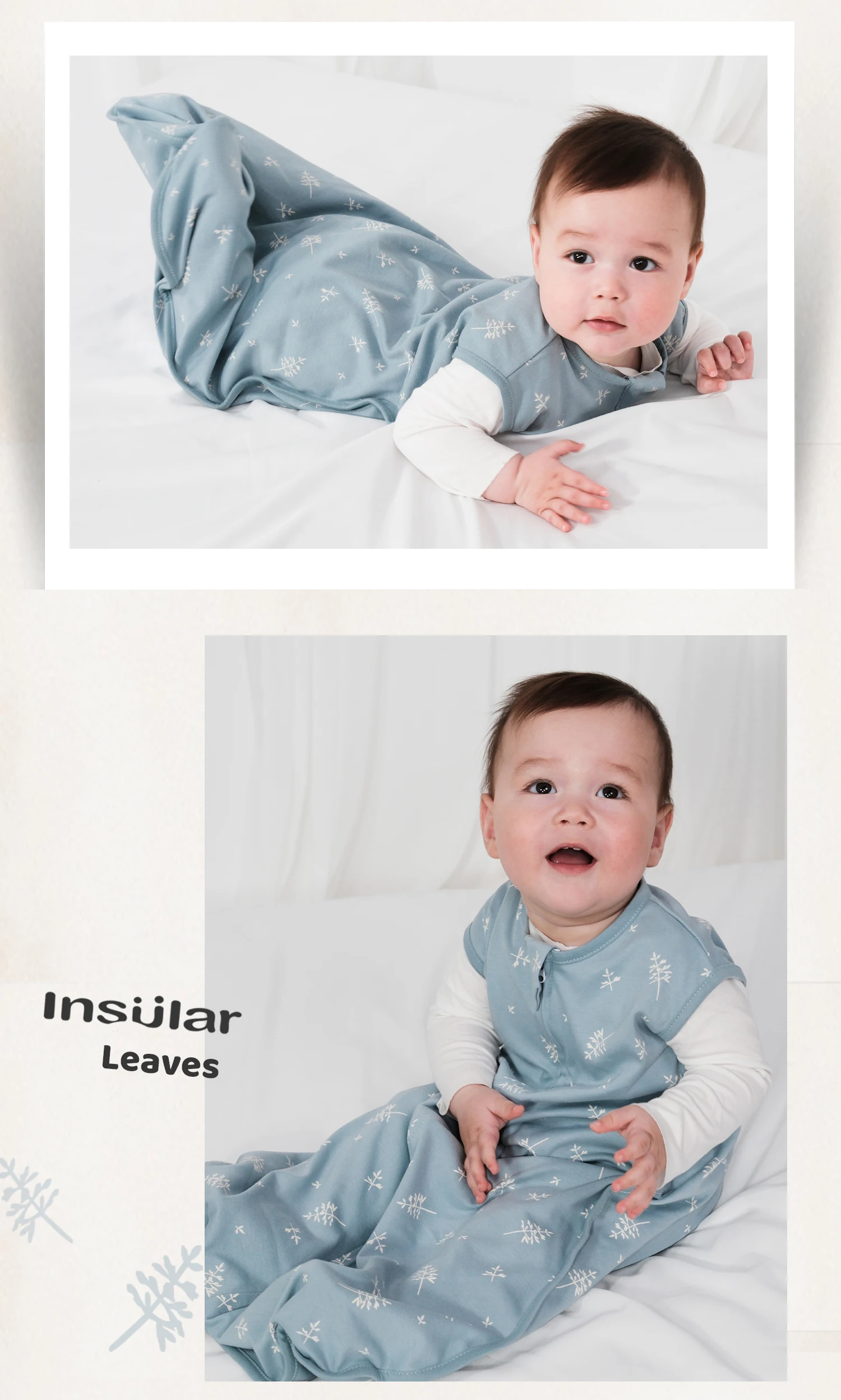 INSULAR Baby Sleeping Bags Infant Sleep Sacks Toddler Blanket Suit Sleeveless Unisex Washable 100% Cotton 0-18 months 4 Seasons