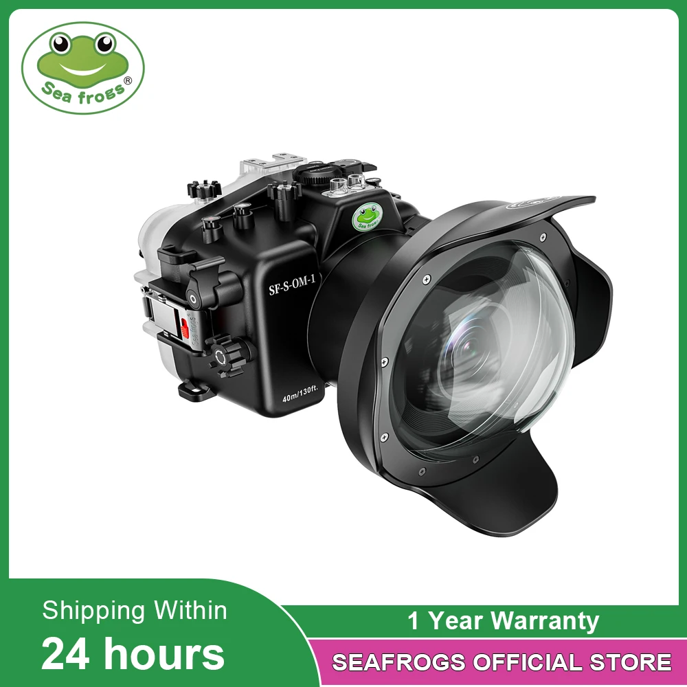 

Seafrogs 40Meter Waterproof Camers Housing Case With Acrylic Dome Port For Olympus O-M1 12-100mm 12-40mm Lens