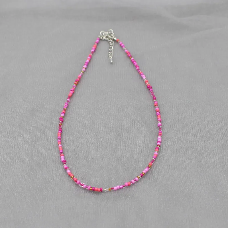 Simple Seed Beads Strand Choker Necklace Women String Collar Charm Colorful Handmade Bohemia Collier Femme Jewelry Gift