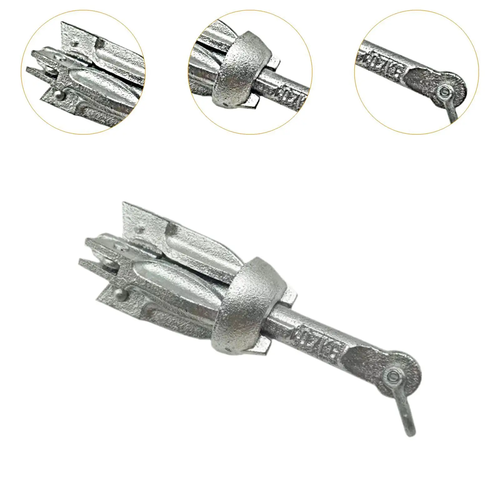 Compact Foldable Marine Anchor Galvanized Steel for Jet Ski Speedboat Raft Canoe Anchoring - view 5