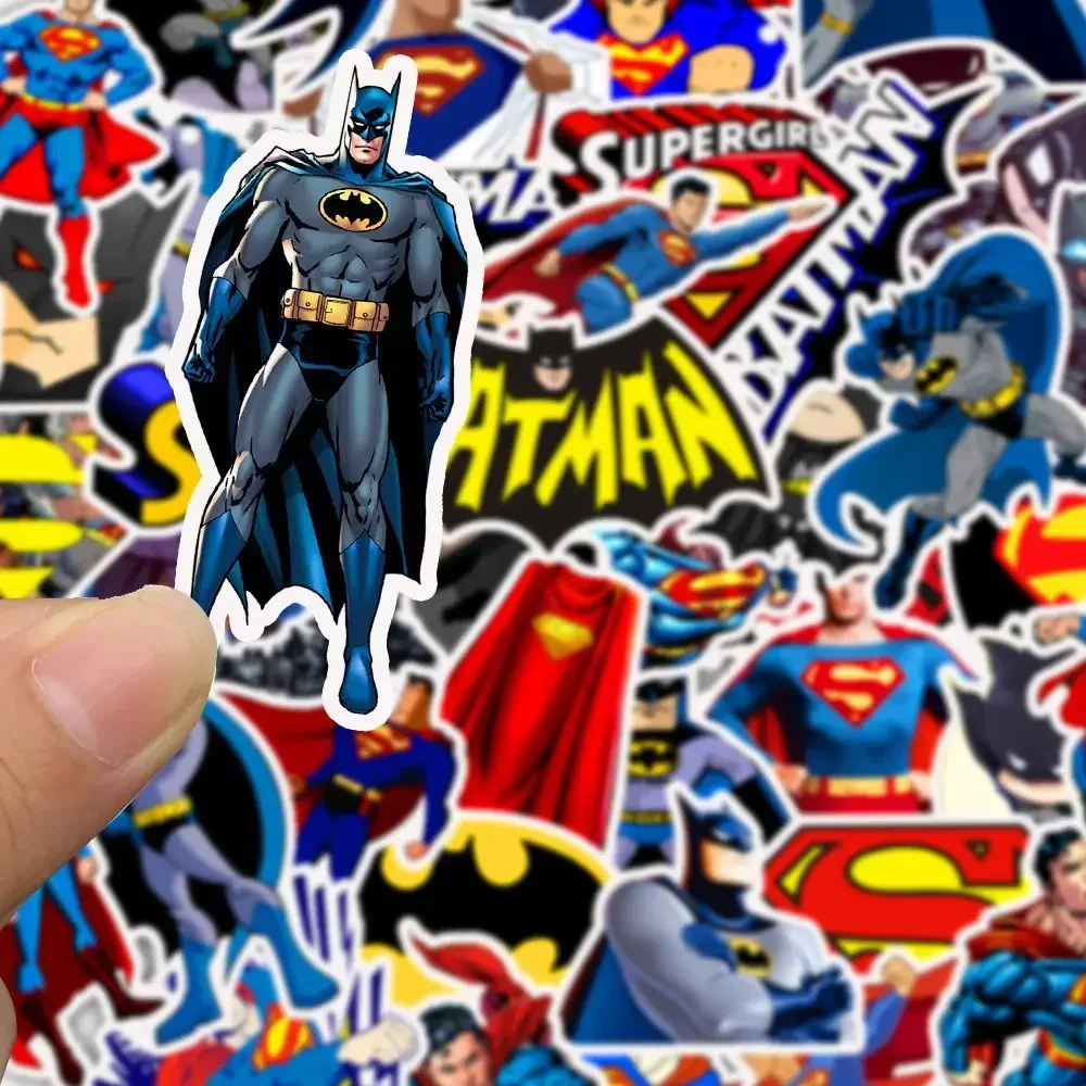 45 Pcs DC Anime Figure Batman Superman Suitcase Trolley Case Laptop Skateboard Guitar Sticker Children\'s Toy Birthday Gifts