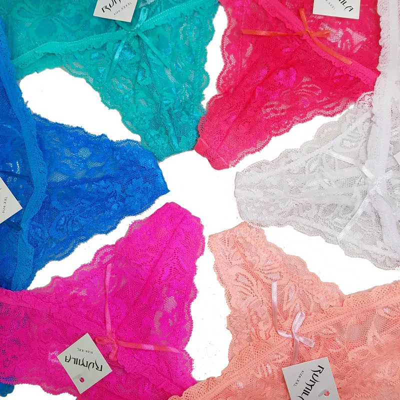 XXXXL big size 6color women cotton lace sexy underwear ladies panties lingerie bikini lingerie pants thong intimate wear ah20
