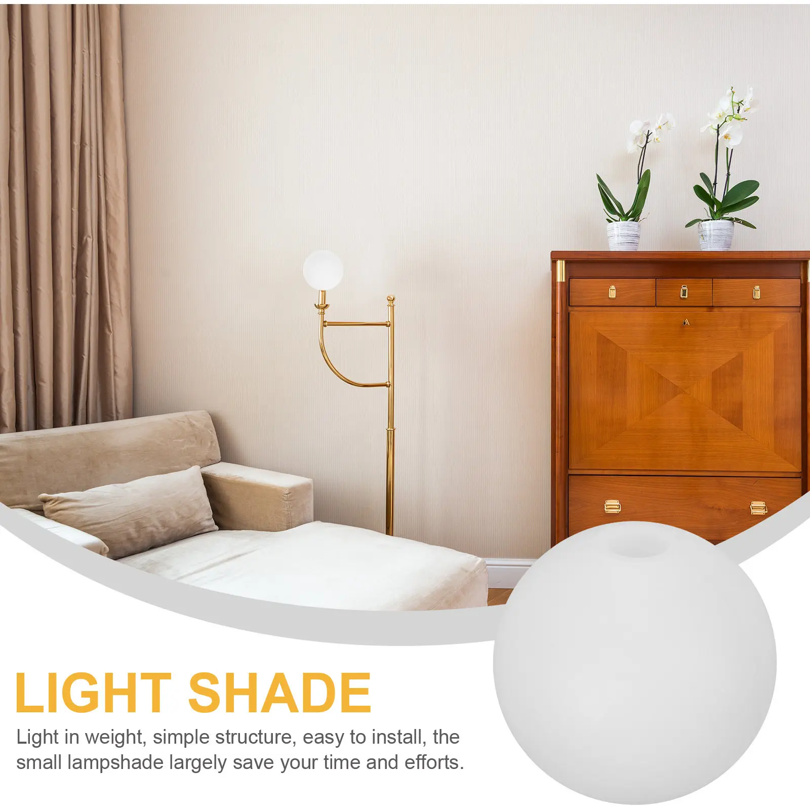 Round Acrylic Lampshade Ball Light Cover Replacement Globe Shade for Wall Bathroom Post Hallway Porch Street Patios