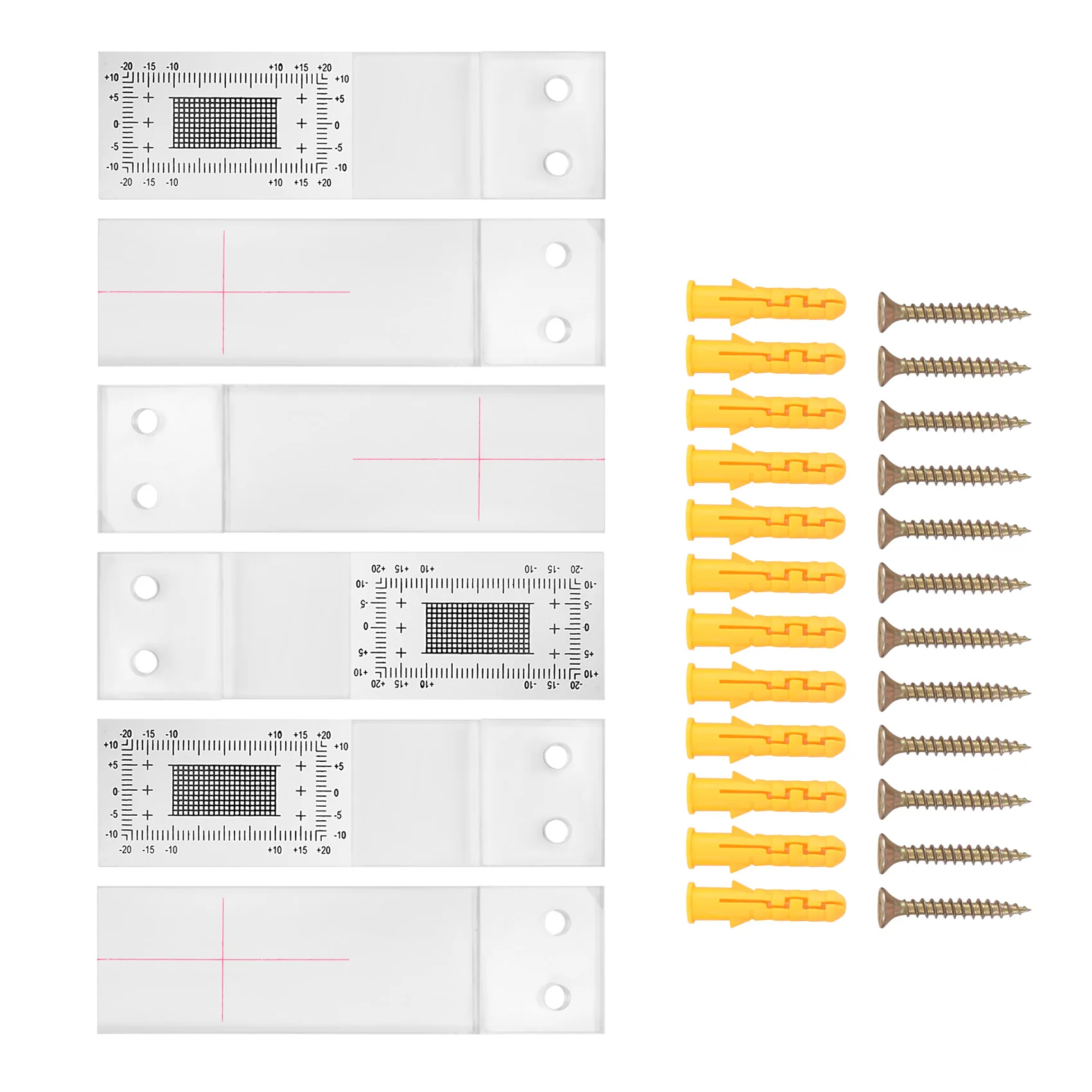 

MALL Crack Monitoring Record, 3Pcs Crack Measurement Tool, Crack Width Gauge, Clear Acrylic Corner Crack Comparison Caliper