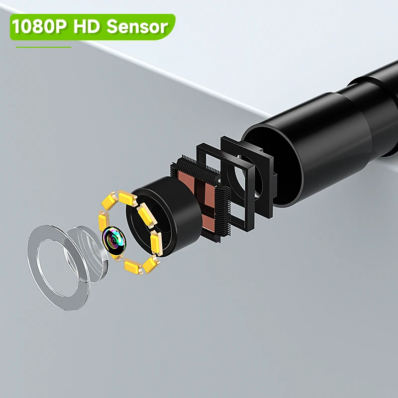 2.8'' Hand-held Industrial Endoscope 8mm 1080P Camera 2-100 Meters Rigid Cable IP67 Borescope Inspection Camera for Piping view 2