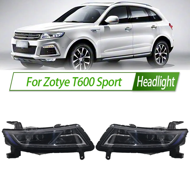 For Zotye T600 Sport Halogen Headlight Assembly OEM Style Front Headlamp Bulb Socket Plug & Play Replacement
