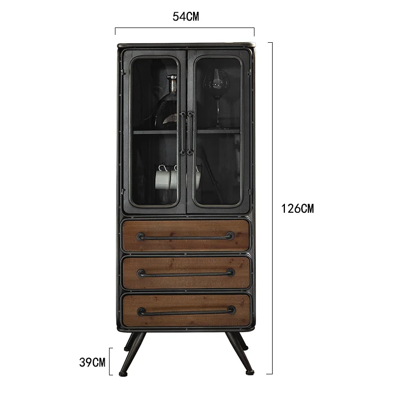 Iron Art Restaurant Microwave Stove Storage Cabinet