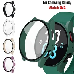 Tempered Glass+cover for Samsung Galaxy Watch 5 4 44mm 40mm All Around PC shell+film bumper screen protector Cases Accessories