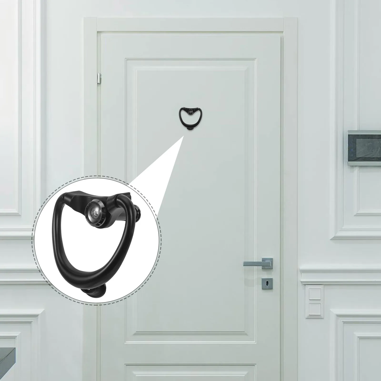 

Door Ring Knocker Heavy Duty Zinc Alloy Vintage Round Ring Knocker with Cat Eye for Front Entry Garden Farmhouse Cottage