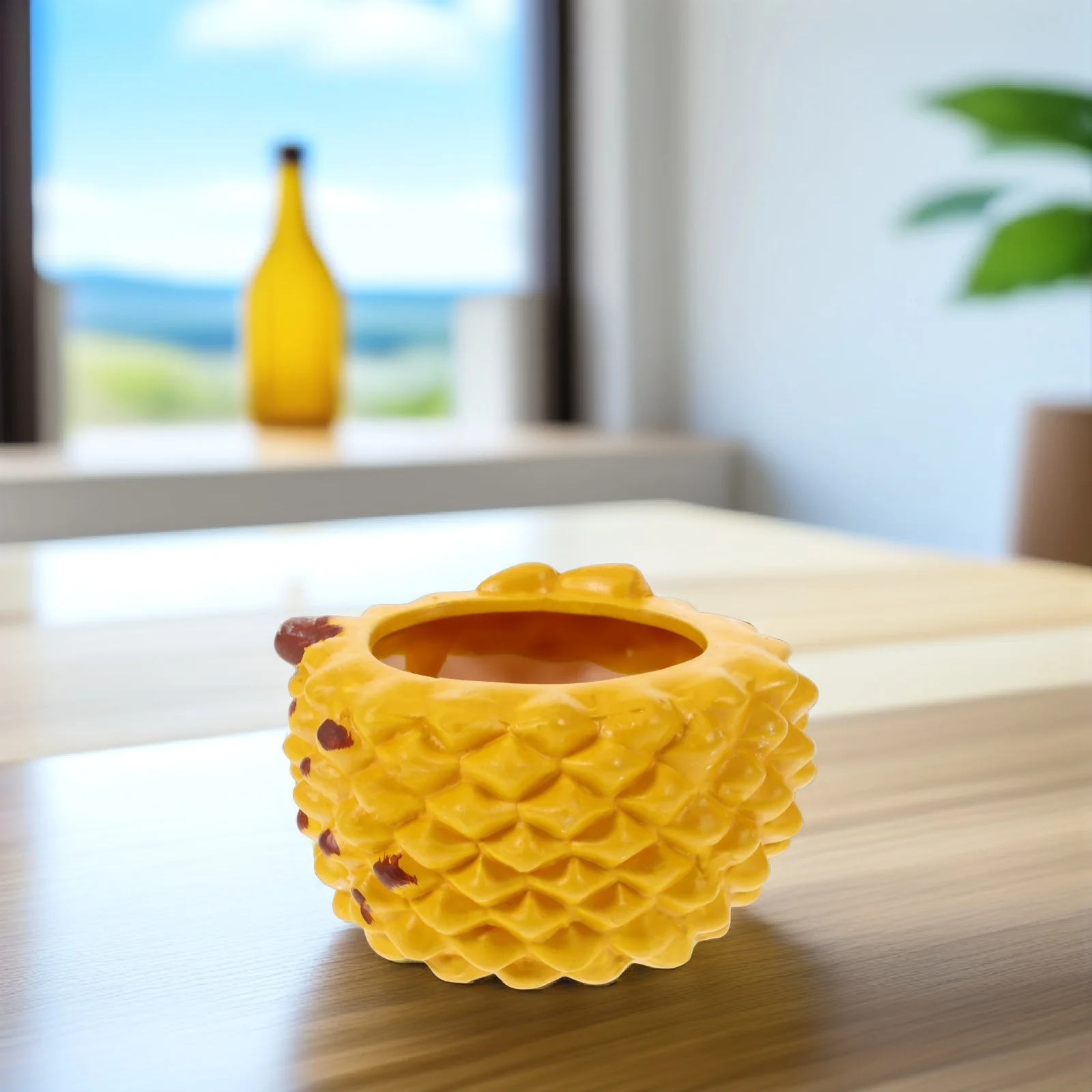 

Creative Ceramic Vase Durian Design Modern Style Floral Art Piece Decorative Desktop Vase for Living Room Bookshelf Dining Table