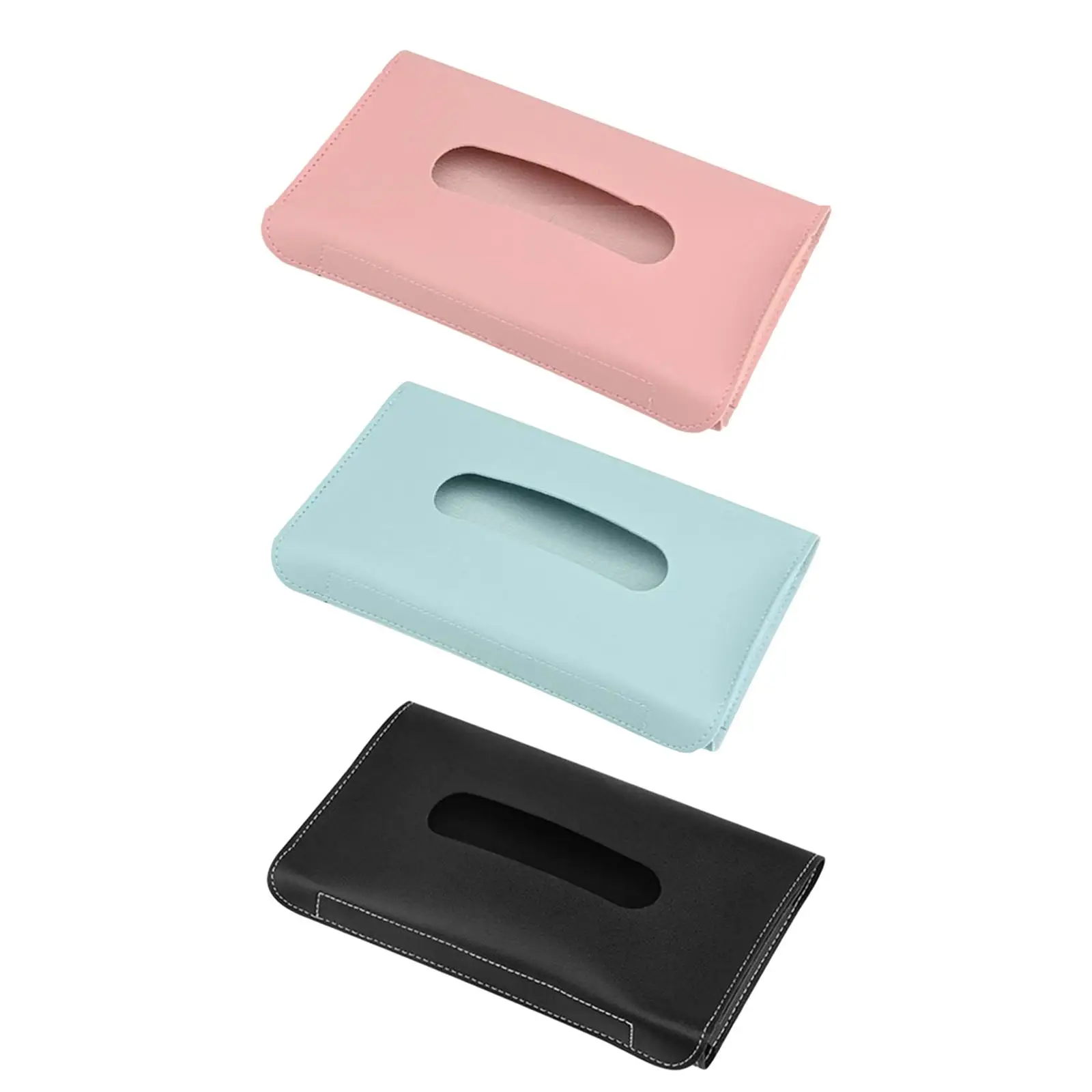 PU Visor Tissue Box Holder, Hanging Decoration Interior Accessories Napkin Case Paper Towel for Backseat Universal Fits