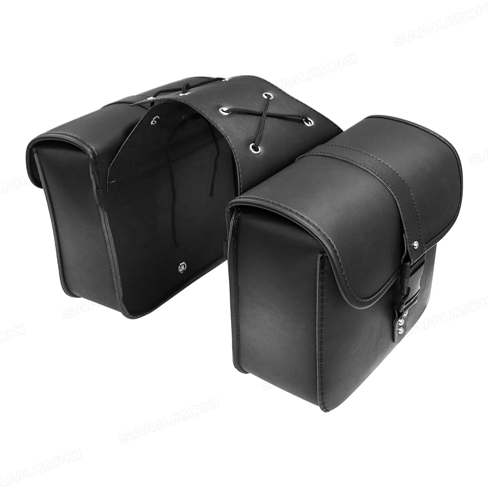 Bolsa de tanque de viaje para motociclismo, bolsa de herramientas de almacenamiento para motocicleta, bolsa de sillín de equipaje lateral, Maleta de equipaje trasero de Motor de cuero PU