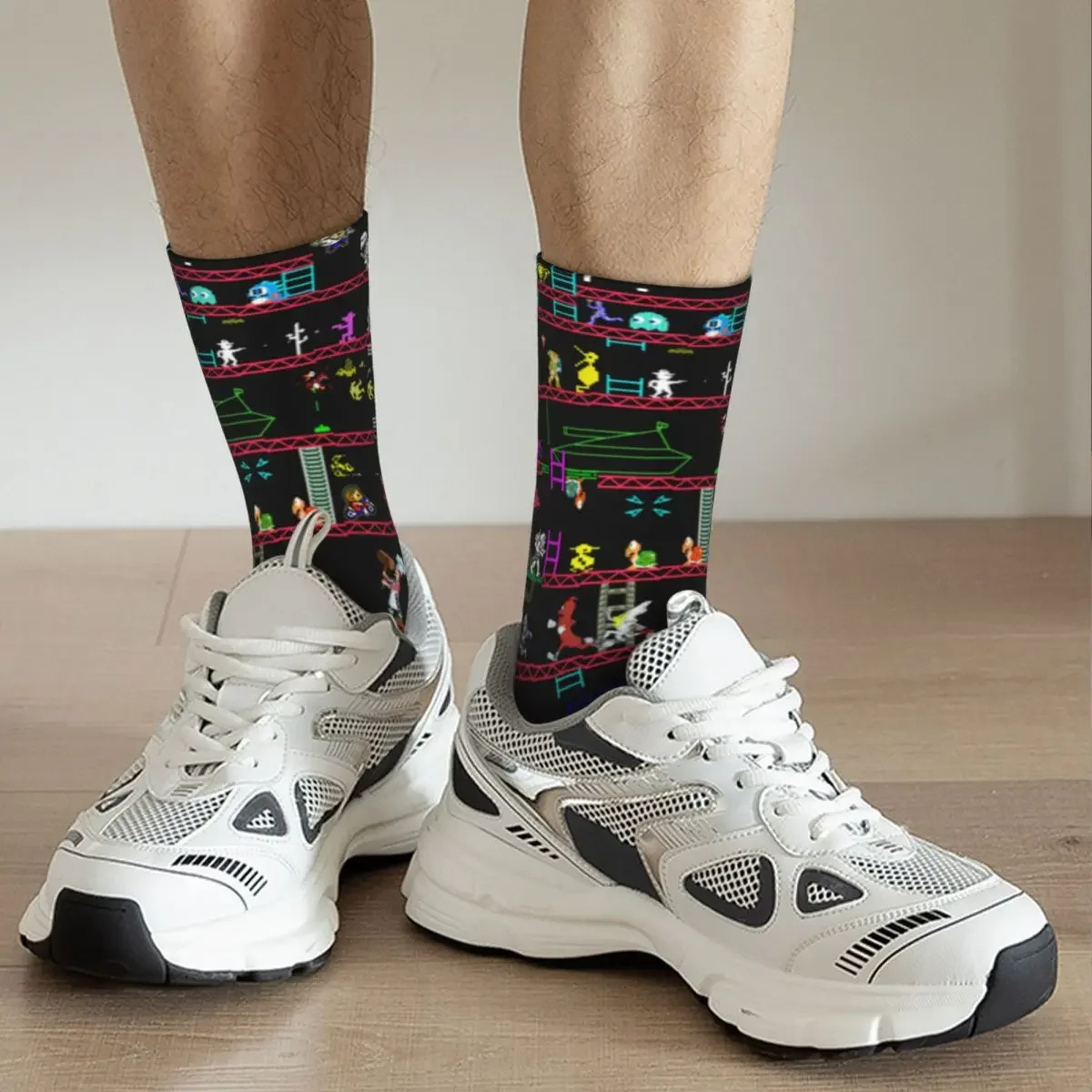 Glücklich lustige männliche Männer Socken Neuheit 50 Videospiel Socke Arcade Grafik Frauen Socken Frühling Sommer Herbst Winter atmungsaktive Socke