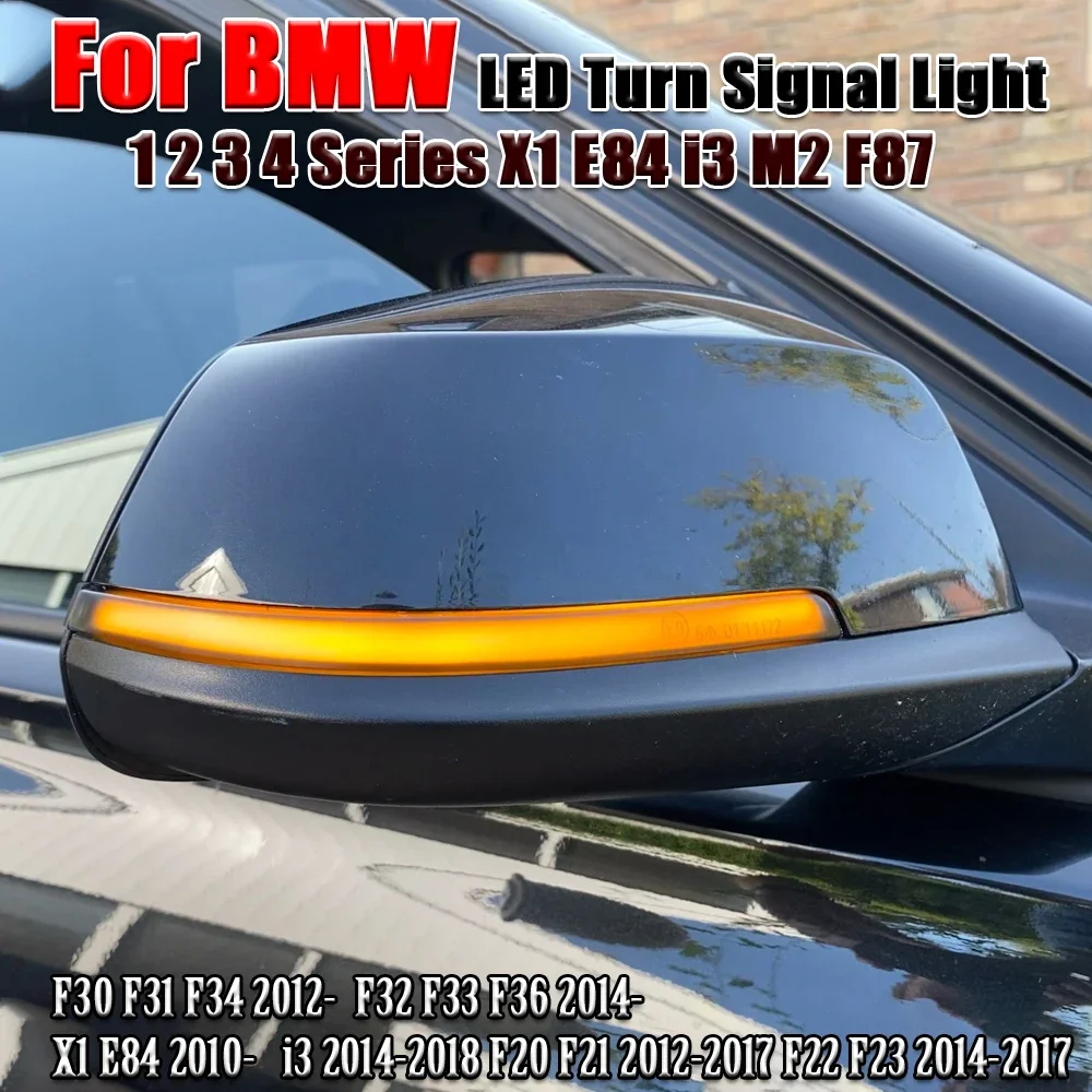 

Smoked Side Mirror Sequential Dynamic Turn Signal Light For BMW 1 2 3 4 Series X1 F20 F21 F22 F23 F30 F31 F34 F32 E84 i3