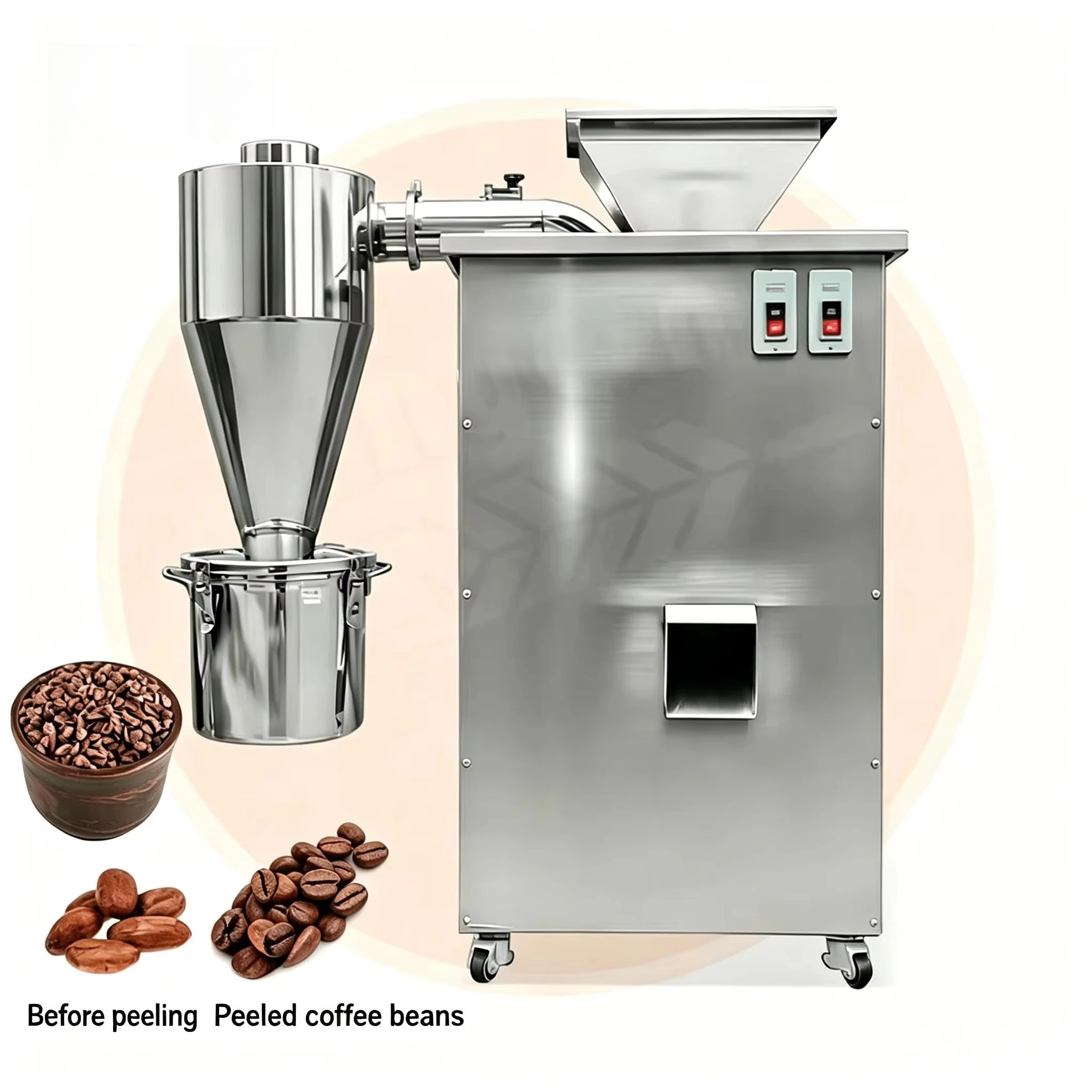 MY Machine Del Chicco Dehull Di Cacao Cocoa Nibs Sheller Cacao Husk Decorticator Cracker and Winnower