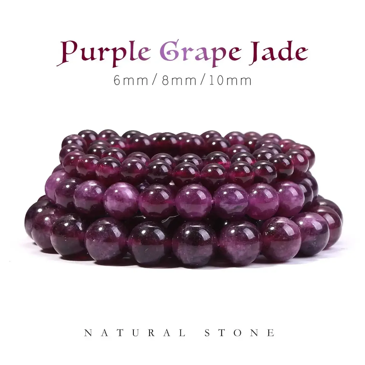 SHIJIWLS Natural Jade Purple Grape Chalcedony Jewelry Diy Making Bracelets Earrings Accessories Round Bulk Wholesale 6/8/10mm