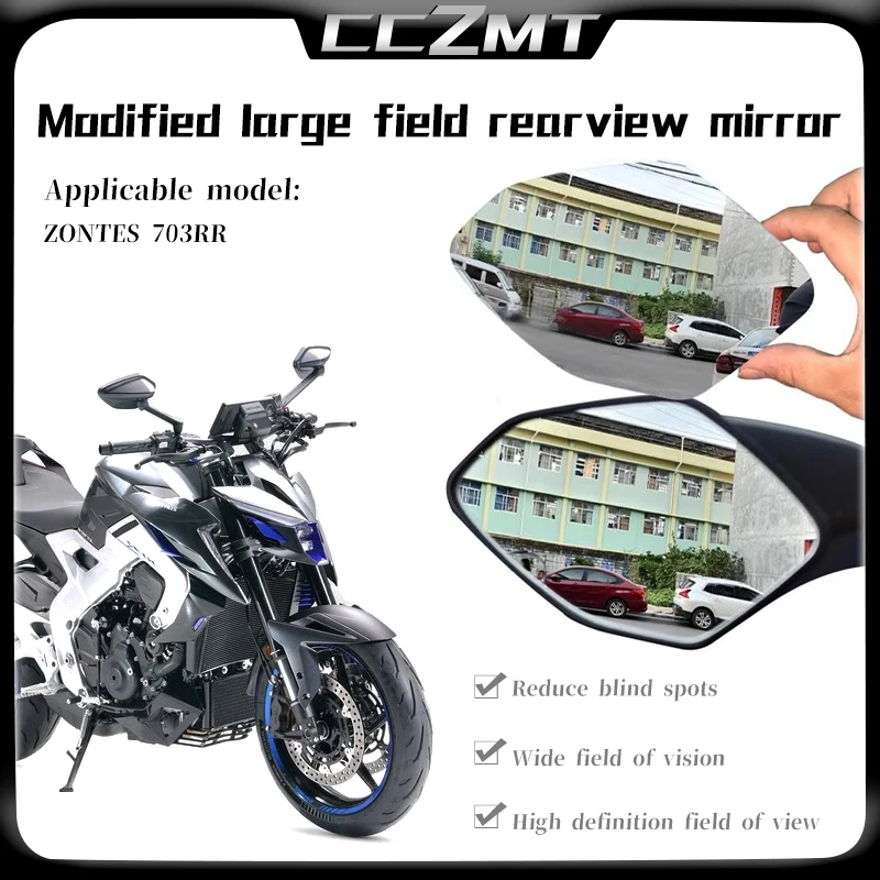 For ZONTES 703RR 703 RR 703rr Motorcycle Accessories Convex Mirror Increase Rearview Mirrors Side Mirror View Vision Lens