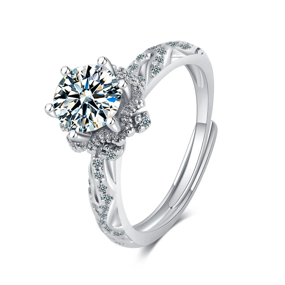 New 925 Sterling Silver Ring Moissanite Simple for Women Wedding Luxury Jewelry Engagement Charm Fashion Party Gifts Ring view 5