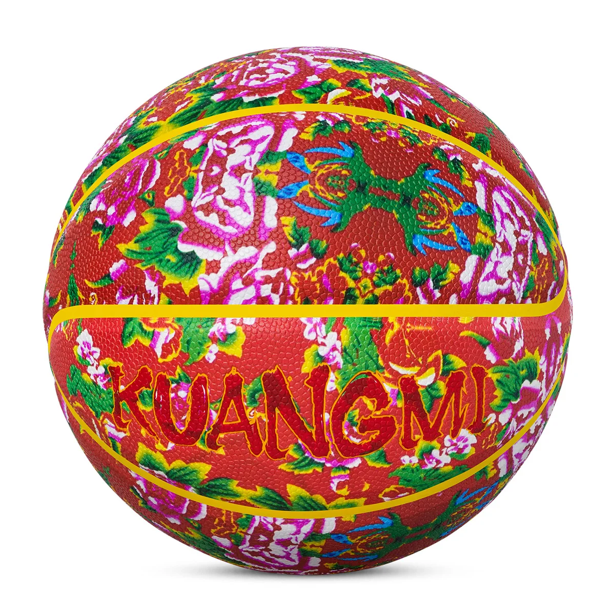 Kuangmi Northeast Big Flower Training Basketball New Style Size 7 High Quality Hygroscopic PU Material Balls Sports Goods Gifts