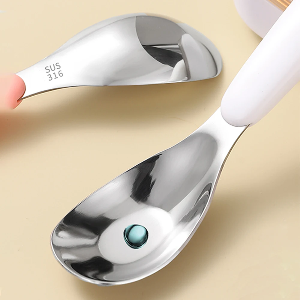 Baby  Stainless Food Feeding Spoon with Box Cute Baby Independent Tableware Complementary Eating Tools for Babies