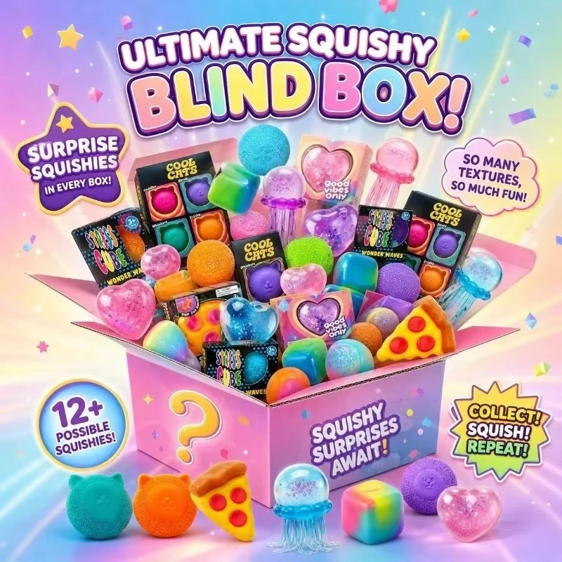 HOT+ Pieces Assorted Squishy Figures Blind Box Surprise Toys Slow Rising Soft Fidget Toys Featuring Giant Gorilla Moai Head gift