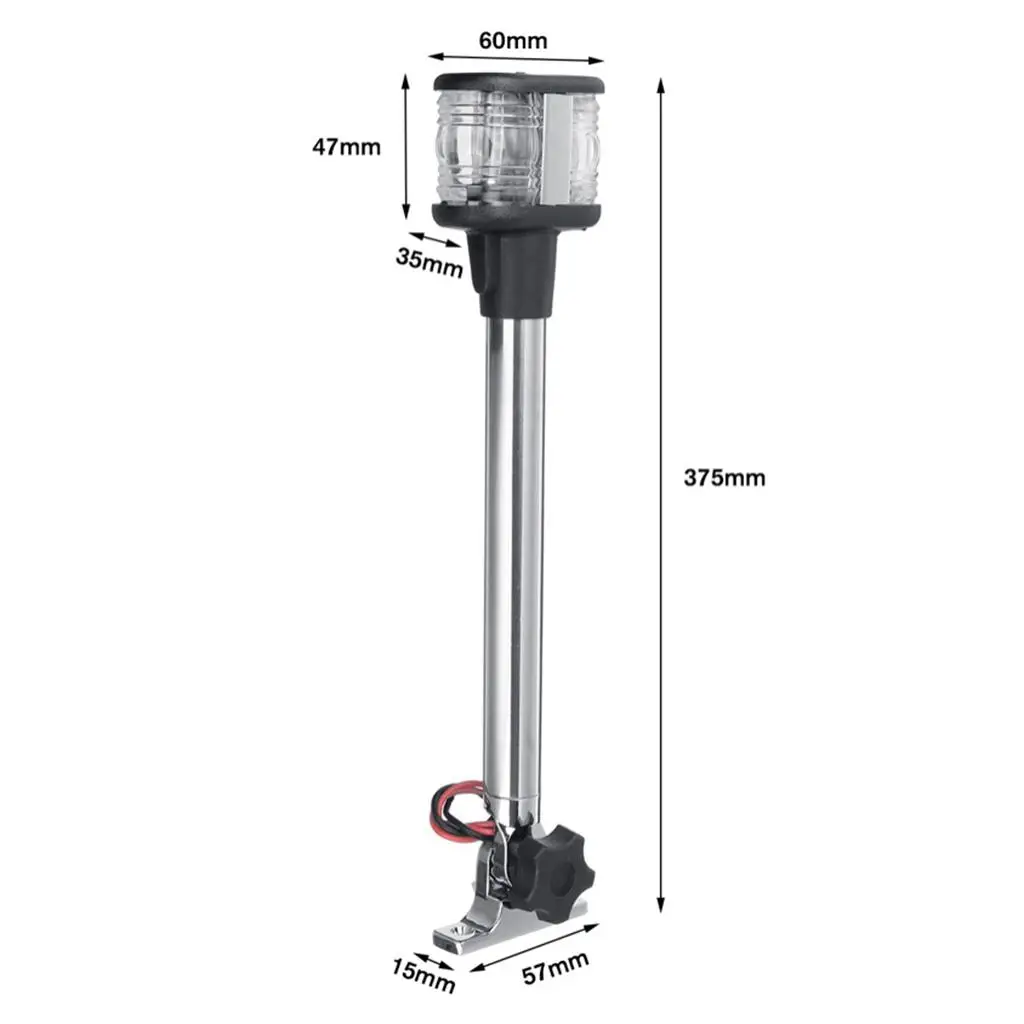 Navegação Marinha Âncora Luz LED, Folding-Round, Branco Quente, 360 Graus, 12V