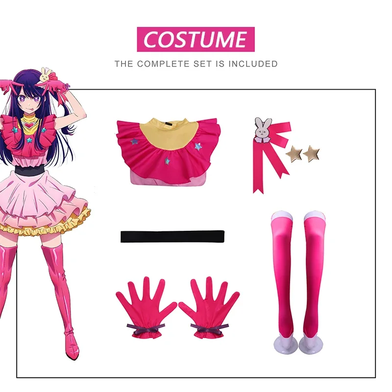 Anime Ai Hosh37Cosplay Costumes pour femmes, accessoires de perruque, robes de costume d'Halloween trempées, Okr No Ko