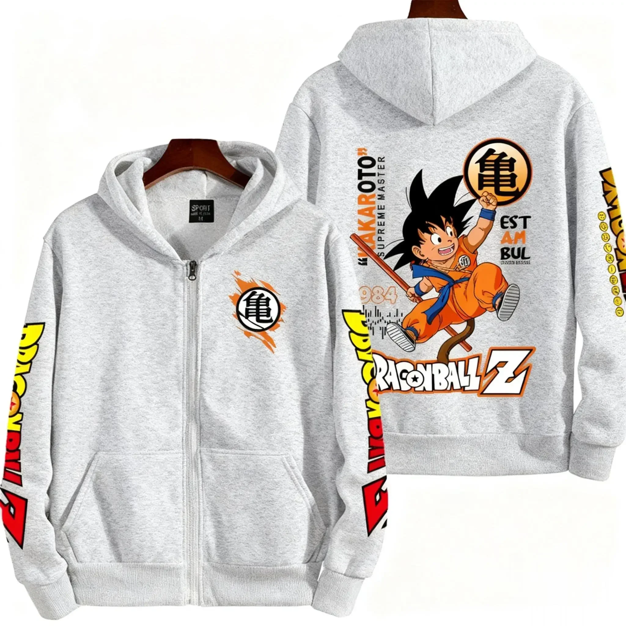 

2026 New Dragon Ball Goku Anime Zipper Hoodie Men Women Oversized Casual Streetwear Sweatshirt Jacket trendy Y2k Long Sleeve Top