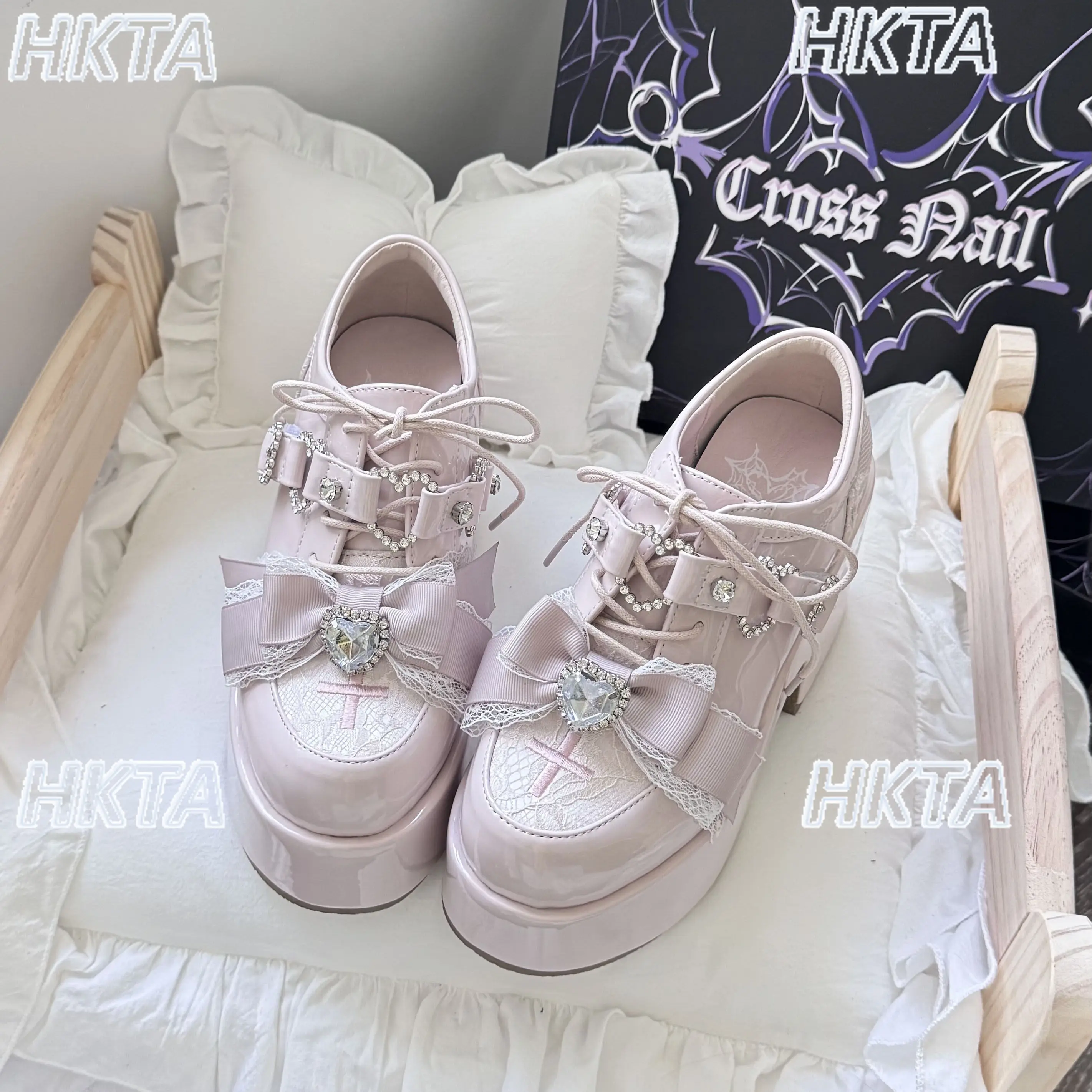 Zapatos Mary Jane De Tacón Alto Con Plataforma Y Punta Redonda, Estilo Lolita Dulce, Con Lazo De Encaje Y Diamantes De Imitación Japoneses Para Mujer — -43%, 67.56€ Coupon, from 85.99€ – 43% descuento – €85.99
