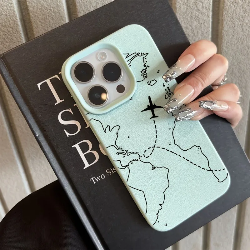 Aeroplane Lichee Pattern Phone Case For iPhone 11 12 13 14 15 16 17 Pro Max Plus XS X XR 16E Air Shockproof Soft Silicone Cover