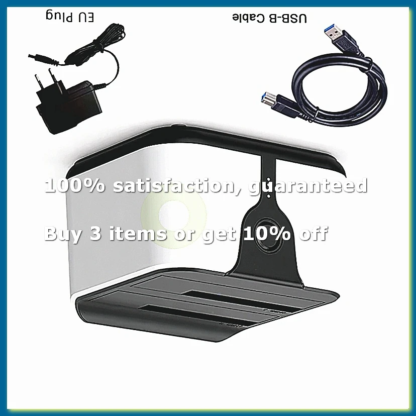 ●Dual Bay HDD Docking Station One Click Offline Clone SATA to USB 3.0 HDD Docking Station for 2.5/3.5inch SSD HDD EU Plug-ABFB