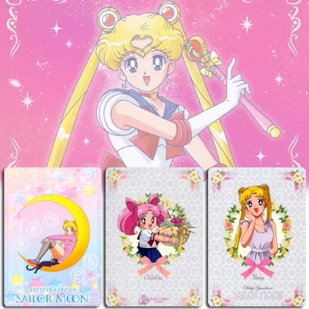 20pcs/set Sailor Moon Tsukino Usagi Chibiusa Mizuno Ami Hino Rei Self Made Anime Classics Game Collection Cards Toy Gift