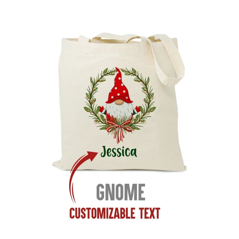 Personalized name Christmas Tote Bags Christmas Custom gifts Xmas Tote Bag Christmas Stockings Stuffers Decoration gifts for kid