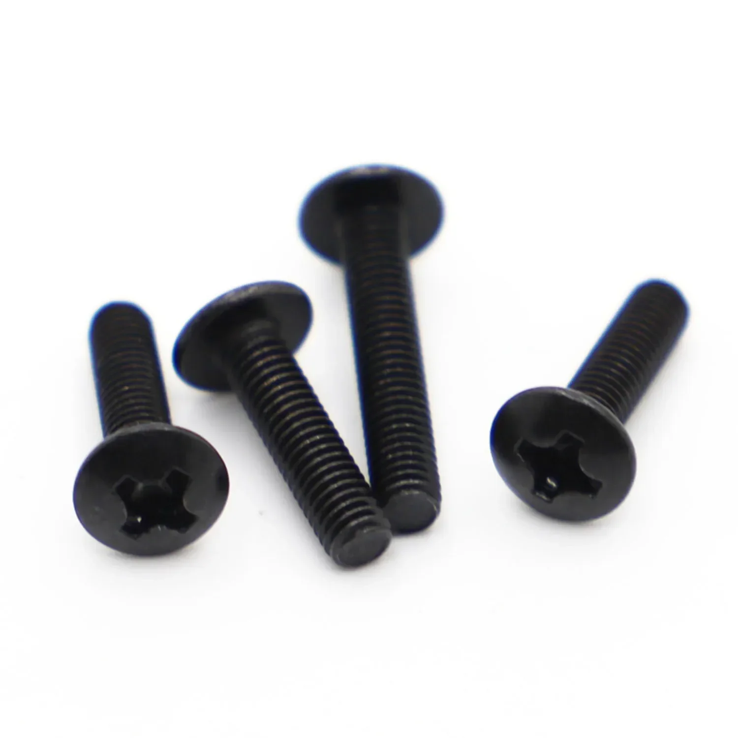 M2 M2.5 M3 M3.5 M4 M5 M6 TM Screws Phillips Truss Mushroom Head Bolt Black Plated Electronic Carbon Steel Screws 10-50pcs