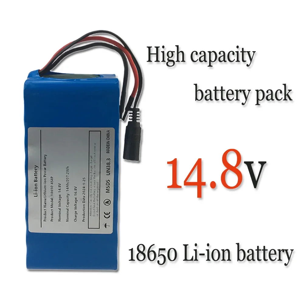 14.8v 14ah 18650 bateria de íon-lítio 4s4p 16.8v led noite luz de pesca aquecedor amplificador de luz de mineiro bateria bms + carregador