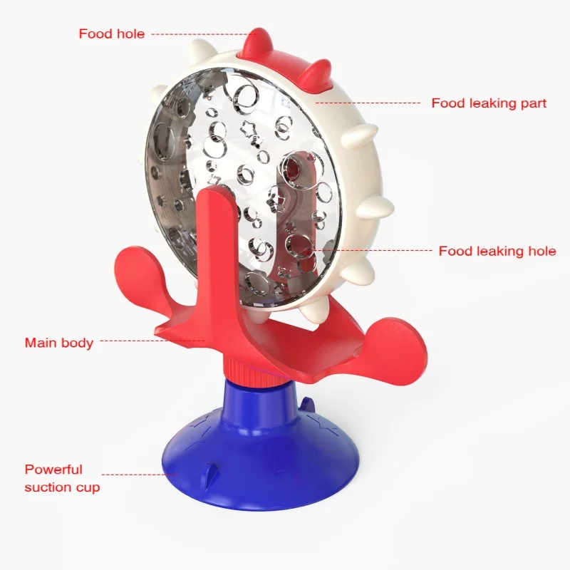 Cat fun toy Cross border suction cup windmill leaky food dog toy spinning nibble slow food As one