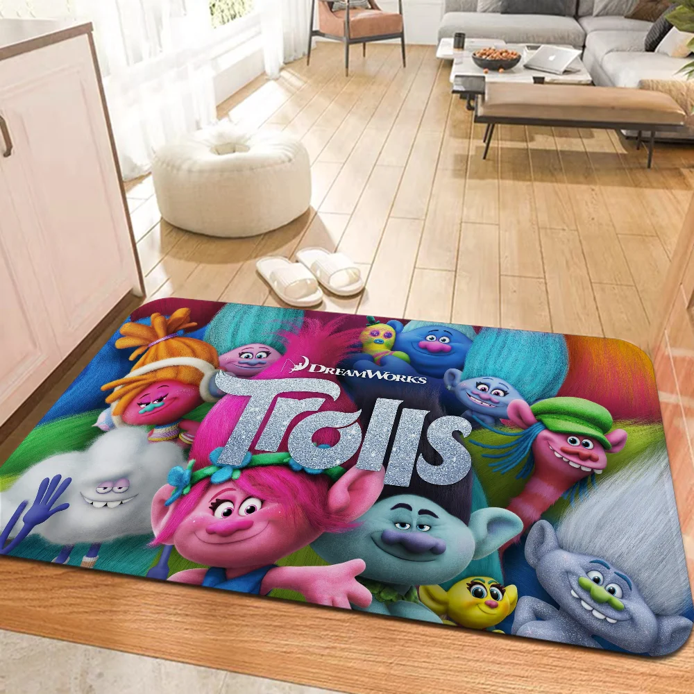 Cartoon T-Trolls Band Together Floor Mat Rectangle Anti-slip Home Soft Badmat Front Door Indoor Outdoor Mat Welcome Doormat
